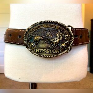 Nacona Belt Company leather western child’s belt leather 25 inches, buckle 3 1/4